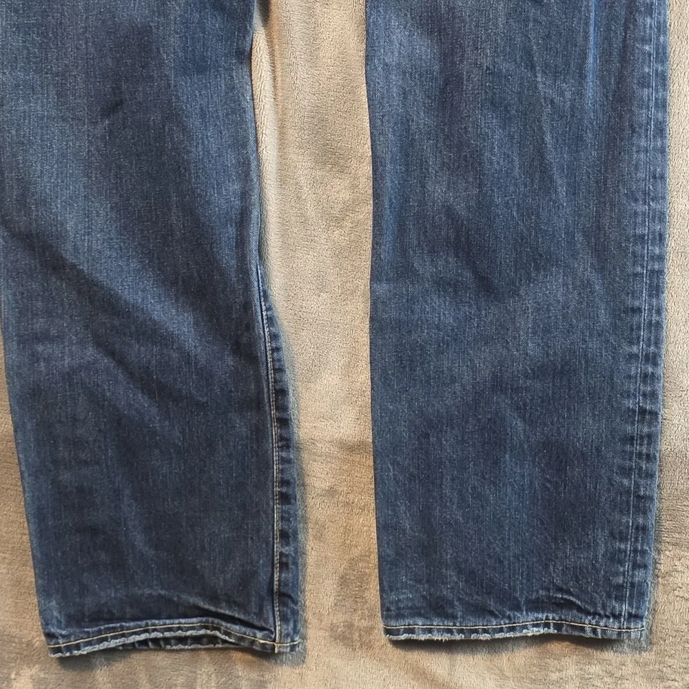 Abercrombie Fitch Button Fly Mens Jeans Size 33x32 MSR (34×33) Dark Blue‎